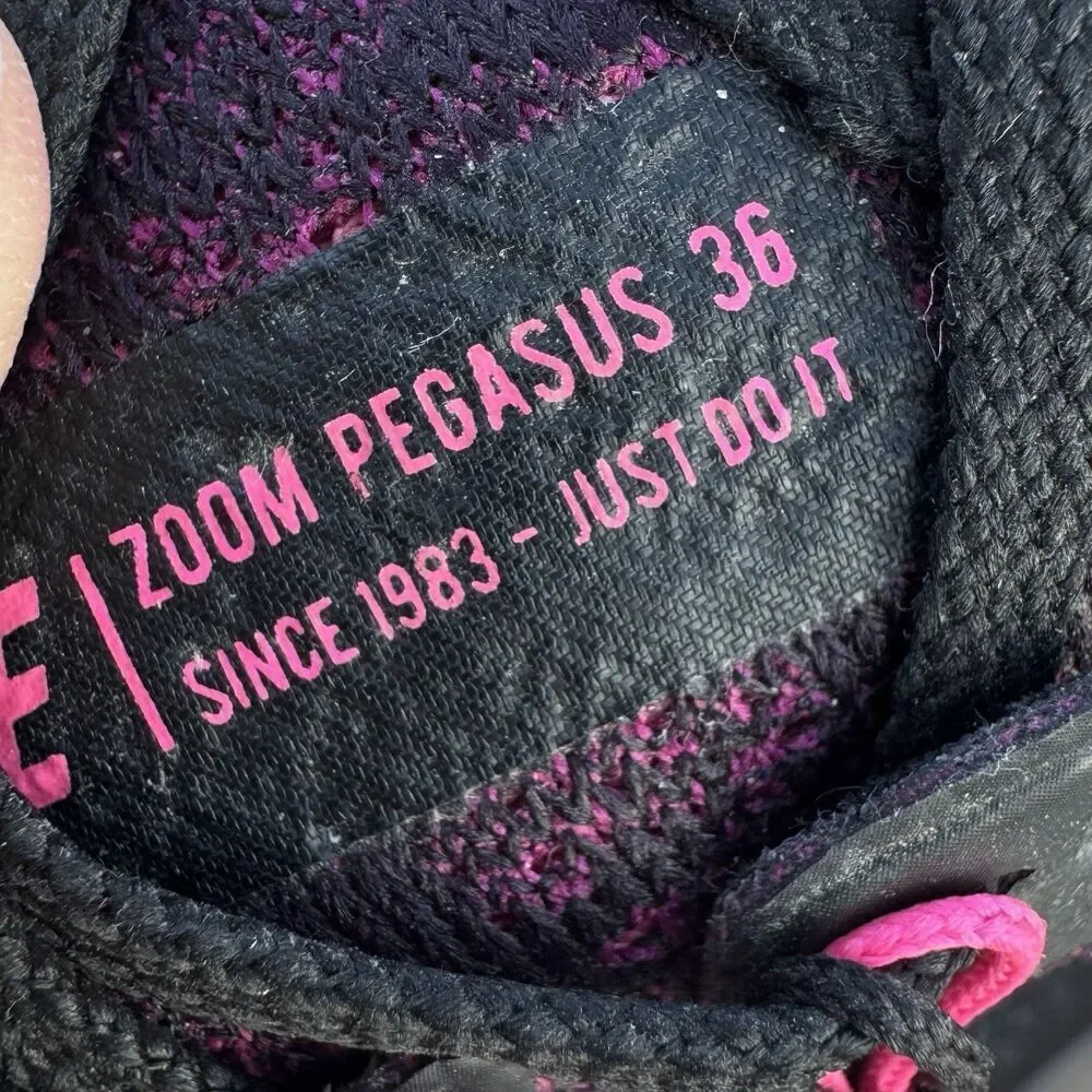 Nike Air Zoom Pegasus 36 Running Shoes Women's 9.5 Black Pink Blast AQ2210-002